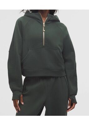 Lulu Lemon Dark Green Half-Zip Scuba M/L